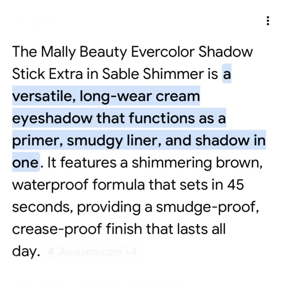 Mally Beauty Evercolor EyeShadow Stick — In Sable Shimmer NIB